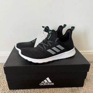 Adidas cloudfoam pure black + grey sneakers women’s size 6